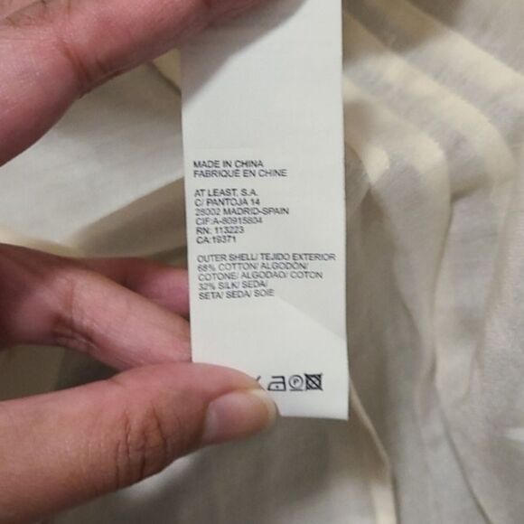 HOSS INTROPIA Women's Victorian Floral Applique Cotton Silk White Ivory Blouse w - Picture 9 of 10